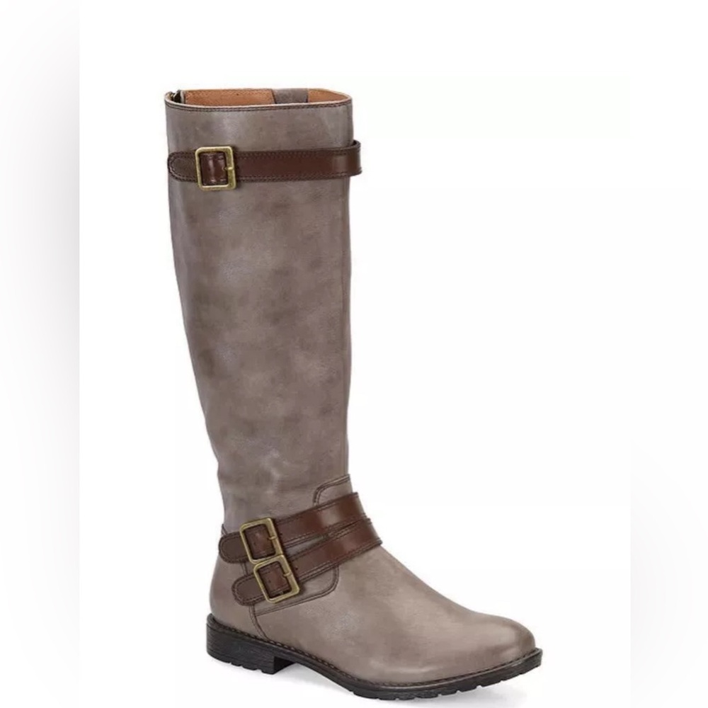 Montana Gavyn Size Grey Leather Riding Boots Sz 8 - Picture 1 of 13